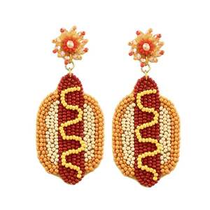 Pendientes bordados a mano coloridos grandes - Product Image 3