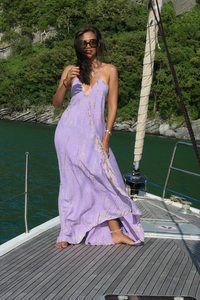 Vestido Largo de Verano para Mujer, Estilo Bohemio, Sexy, sin Espalda, para la Playa, con Estampado Tie-Dye, Hecho a Mano - Product Image 4