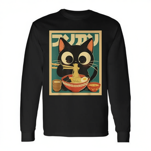 T-shirt à manches longues Cat Ramen Japanese Kawaii Anime - Product Image 2