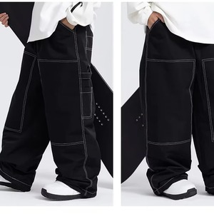 Pantalon de ski et de snowboard pour homme de haute qualité, denim -Tex 300g, extensible, imperméable, coupe ample, isolation Thinsulate - Product Image 3