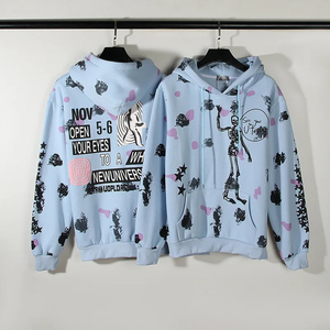 Automne hiver ODM hommes sweat brodé nouvelles femmes lâche velours hip-hop rue impression à capuche pur coton mode à la mode - Product Image 4