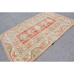 Alfombra turca Vintage, diseño de retazos rojo y verde, área grande, de lana Material rectangular de 9x12, respaldo de látex para entrada, pasillo, sala de estar - Product Image 2