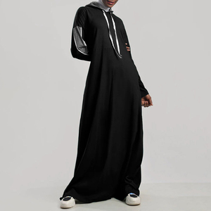 Abaya Musulmana Modest Personalizada para Mujer, Algodón, Poliéster, Chifón, Estilo Simple en Línea A, Vestido Formal de Noche, Talla Grande, Venta al por Mayor - Product Image 3