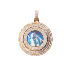 จี้รูปทรงกลมทำจากเพชรโมอิสชุบทองหลายชั้นเครื่องประดับสไตล์ฮิปฮอปสีเงินแท้จี้สไตล์ไม่เหมือนใคร - Product Image 1