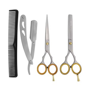 Kit de coupe de cheveux de barbier professionnel ciseaux amincissants pointus finition sable acier inoxydable rasoir de coiffure fournitures de Salon de coiffure - Product Image 6