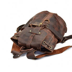 Mochilas de Cuero Vacuno Genuino de Edición Vintage, Nuevas, Cómodas, con Correa Ajustable, Bolsos de Cuero para Hombre - Product Image 3