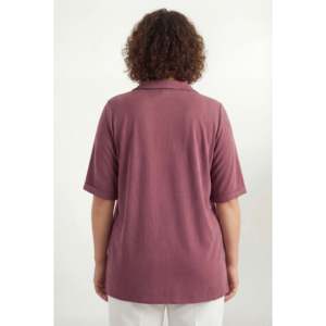 Blusa Modal Talla Grande con Lazo en el Cuello Color Borgoña - Product Image 4