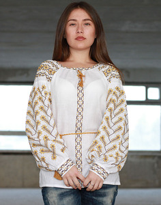 Fiesta de Navidad Moda Casual Camisas de algodón Blusas Manga larga Bordado ucraniano Logotipo simple Estampado Satén Volver Tejido Borla - Product Image 1