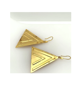 Pendientes minimalistas de luna de latón dorado para niñas, pendientes de joyería de moda, venta al por mayor, pieza de diseño solar, tendencia superior - Product Image 3