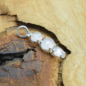 925 argent massif classique pendentif bijoux pour femmes 925 argent Sterling Rose Quartz pierre précieuse Boho Style fait à la main pendentif cadeau - Product Image 3