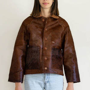 Veste en cuir de vachette pour femmes personnalisée Veste en cuir de vachette respirante à prix de gros pour femmes - Product Image 1