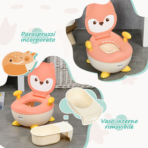 Orinal para bebé ZONEKIZ con respaldo, bañera extraíble y reposabrazos, edad 6 meses-3 años, Rosa - Product Image 6