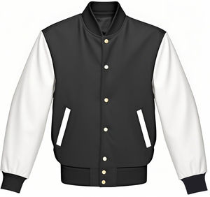 Chaqueta cortavientos de béisbol universitaria de lana con bordado personalizado para hombre, chaqueta de béisbol universitaria con cierre de cremallera para hombre - Product Image 1