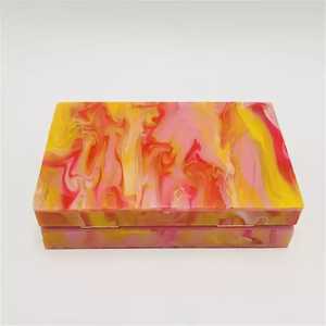 Elegante Bolso de Mano Rosa y Naranja de Resina, Bolso Bandolera para Mujer, Bolso de Mano de Lujo con Adorno de Mariposa, Diseño Creativo para Bodas - Product Image 1