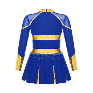 Ensembles d'uniformes de cheerleading pour filles avec logo personnalisé en gros pour les équipes scolaires, tissu 100% polyester, performance de danse - Product Image 4
