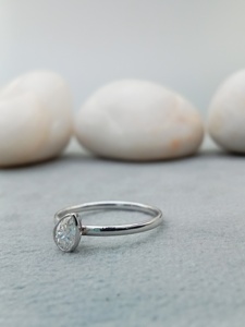 Luxury Women's 10K & 18K Gold Baguette Ring for Certified VVS Natural Diamond Pear Cut Classic Party Weddings Engagements - Product Image 2