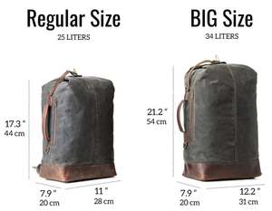 Sac de week-end en toile et cuir ciré personnalisé personnalisé Sac polochon à la mode avec fermeture à glissière - Product Image 2