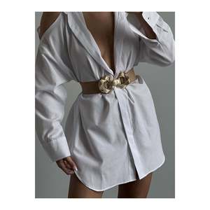 Ceinture élastique tissée pour femme avec boucle dorée, ceinture pour veste, ceinture pour chemise, ceinture pour robe - Wicker - Product Image 5