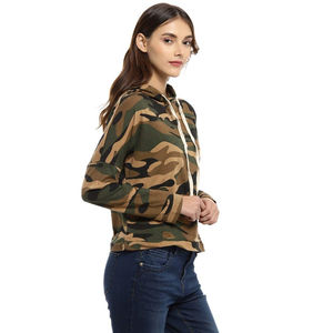 Sweatshirts élégants en coton molletonné imprimés avec logo personnalisé pour femmes adultes Top court à capuche à manches longues respirant tricoté pour l'hiver - Product Image 5