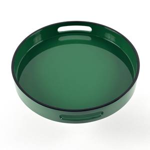 ถาดเสิร์ฟ MDF ทรงกลมทำด้วยมือเคลือบแล็กเกอร์ผิวมันอย่างยั่งยืนและมีสีสันสำหรับตกแต่งบ้าน - Product Image 1