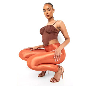 OEM breathable custom <b>leggings</b> women stretch fabric design with logo printing ideal for fitness branding promotions - Product Image 4