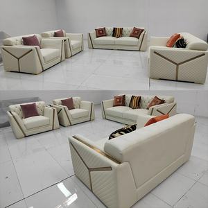 أريكة جلدية فاخرة بتصميم عصري لغرفة المعيشة، طقم أريكة تشيسترفيلد، أثاث للمنزل والفنادق والمكاتب - Product Image 2