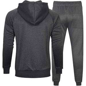 Conjunto de Forro Polar Unisex de Moda |   Conjunto Deportivo Color-Hloodie + Joggers, Suministro de Fábrica de Ropa Deportiva OEM, Sudadera con Capucha de Forro Polar con Cremallera para Hombre - Product Image 3