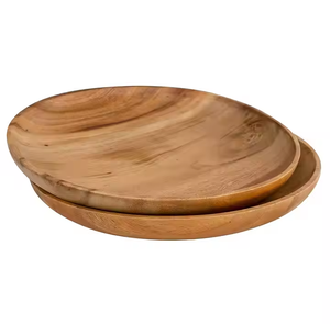 Plato de madera rústica Pieza de vajilla Premium de grano natural de Crescent Crafts - Product Image 1