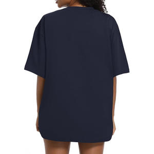 T-shirt oversize 100% coton à manches courtes pour femmes avec logo personnalisé pour femmes - Product Image 2