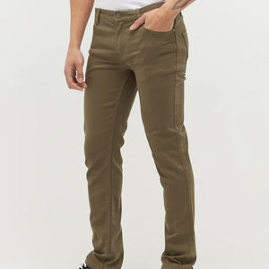 Pantalones de punto personalizados de la mejor calidad para hombre, algodón, cintura media, botón, cierre de mosca, diseños OEM para uso al aire libre, patrón recto - Product Image 3