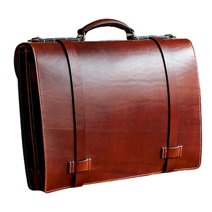 Vintage Unisex Leather Briefcase and Laptop Bag Colorful Business Handbag with <b>Waterproof</b> <b>Cover</b> for Men and Women - Product Image 1