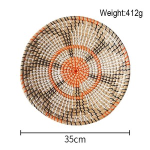 Osier à la main écologique Floral rond jonc de mer tenture murale décoration belle décoration d'intérieur au Vietnam usine article de décoration d'intérieur - Product Image 3