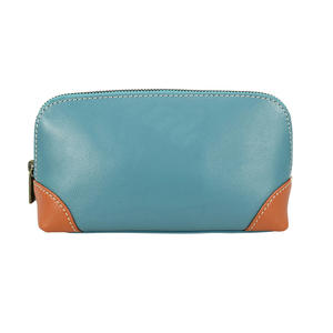 Sac de toilette pliable en cuir véritable pour homme, de haute qualité, avec fermeture éclair, grande capacité, élégant et tendance - Product Image 3