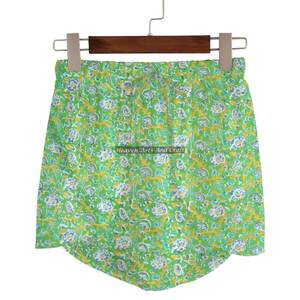 Short de nuit confortable en coton imprimé à la main de haute qualité avec cordon de serrage élastique à la taille, vêtements de plage pour femmes - Product Image 6