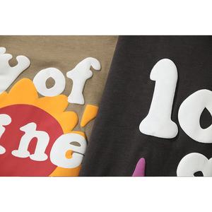 OEM de alta calidad personalizado cráneo Puff estampado verano Camisetas cuello redondo para hombres Unisex Oversize 100% algodón manga corta Camiseta hombres - Product Image 5