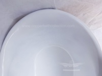 Baignoire en laiton à bords roulés, design moderne, émaillée blanche et revêtue par poudrage, avec surface unie écologique, de la collection Copper Bath