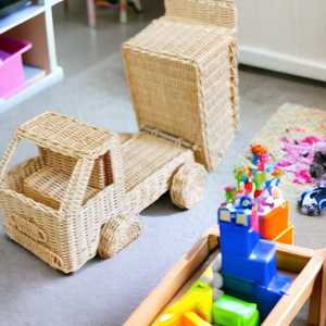 Handcrafted หวายรถบรรทุกของเล่นยานพาหนะเป็นมิตรกับสิ่งแวดล้อมของเล่นเด็กเด็กวัยหัดเดินรถก่อสร้างขายส่งธรรมชาติสําหรับเด็ก Unisex - Product Image 6