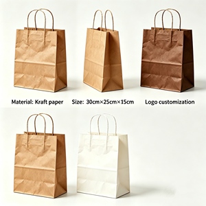 Custom Printed Brown Kraft Paper <b>Bag</b> with Handle Reusable Eco-friendly Shopping <b>Bag</b> with Your Logo - Product Image 4