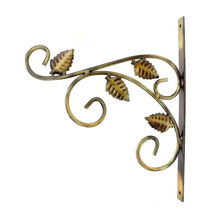 Dois Bigodes Antique Brass Terminado Designer Folha Antique Wall Bracket Para Prateleira Prateleiras Suporte Fixture Em Preço De Atacado