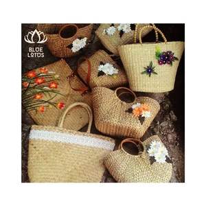 Bolso de Mano de Jacinto de Agua con Asa de Loto Azul Hecho a Mano en Vietnam, el MEJOR ARTÍCULO de 2025, Venta al por Mayor - Product Image 1