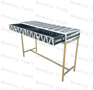 Table d'appoint en incrustation d'os de luxe de la meilleure qualité pour le salon Design floral complexe avec des meubles de maison à l'attrait intemporel - Product Image 5