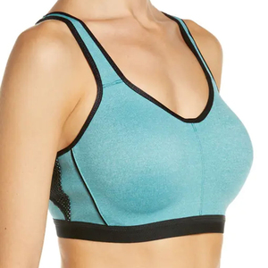 New Arrival High Quality Breathable Simple Women's Sports Bra Front Logo Option Medium Support 100% Polyester for Yoga Fitness - Product Image 3