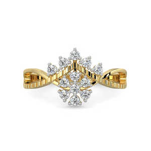 Anillo de diamante llama flor oro amarillo - Product Image 2