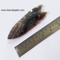 Pointe de flèche en agate faite à la main, imitation antique, objet de collection, 4 pouces, forme triangulaire, artisanat en pierre semi-précieuse