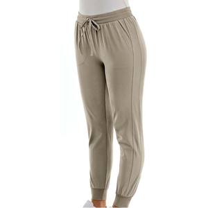 2025 nuevos pantalones de moda para mujer, pantalones informales con logotipo personalizado, pantalones de pierna ancha de algodón Cargo para mujer, Color sólido con bolsillo - Product Image 2