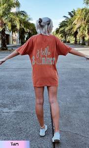 เสื้อยืดสำหรับผู้หญิงเสื้อยืดพิมพ์ลายสีดีไซน์ตามสั่งขนาดใหญ่จากโรงงานบังคลาเทศ - Product Image 5