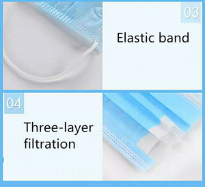 <span class=keywords><strong>Masque</strong></span> facial jetable 3 plis anti-poussière non tissé écologique blanc, origine Shandong, <span class=keywords><strong>masque</strong></span> jetable 3 couches non tissé - Product Image 2
