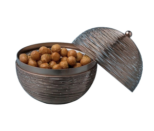Bol mélangeur de salade de qualité supérieure de forme arrondie personnalisée de conception unique pour le bol de finition nickelé de récipient de fruits - Product Image 6