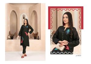 Venta caliente de la moda de verano de las mujeres de algodón bordado Shalwar Kameez 2PC estilo indio paquistaní vestido listo de talla grande - Product Image 4