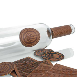 Sang trọng chai rượu vang nhãn tùy chỉnh in không thấm nước vòng Dán da cho chai thủy tinh bao bì cổ bao gồm - Product Image 1